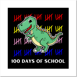 100 days of School Love School Teacher or Student Dino design Posters and Art